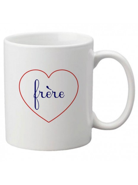 Mug Tasse Ceramique Imprime Citation Humour Illustration Coeur Frere