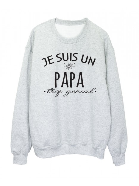 Sweat Shirt Imprime Citation Humour Je Suis Un Papa Trop Genial