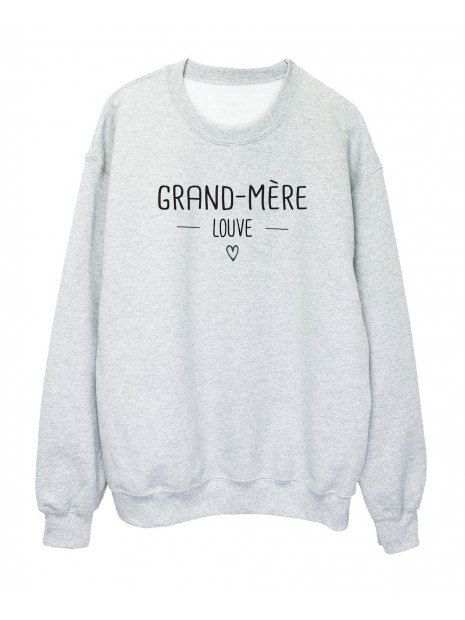 Sweat Shirt Imprime Citation Humour Grand Mere Louve