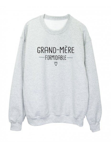 Sweat Shirt Imprime Citation Humour Grand Mere Formidable