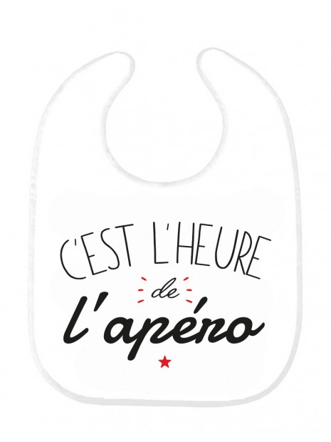 Bavoir Bebe Imprime Citation Naissance Humour C Est L Heure De L Apero