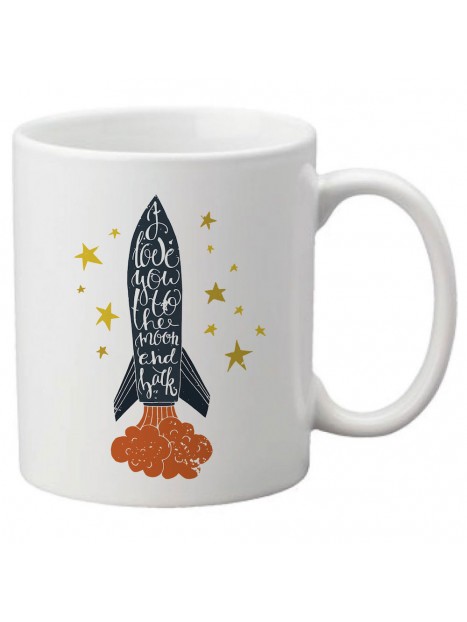 Mug tasse céramique imprimé illustration citation Fusée espace