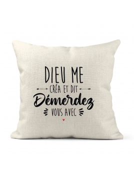 Housse de coussin - Lin -...