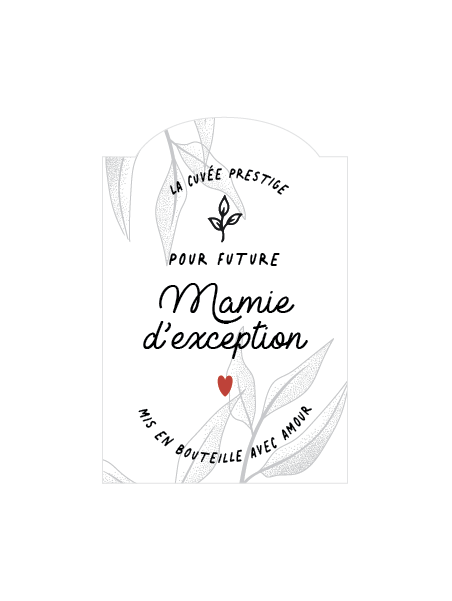 Etiquette Bouteille vin - Cadeau annonce naissance - Future mamie d'exeption - France