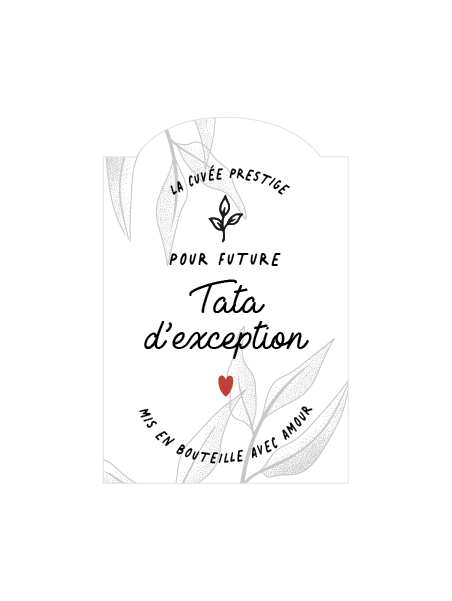 Etiquette Bouteille vin - Cadeau annonce naissance - Future tata d'exeption - France