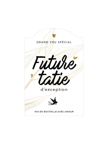 Etiquette Bouteille vin - Cadeau Annonce naissance - Future tatie - France