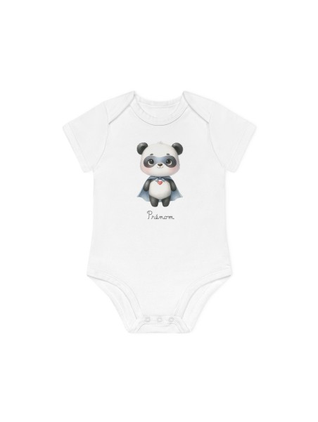 Body Bébé Drôle - Imprimé personnalisable avec prénom - Cadeau Naissance Original et unique - Panda super héros - France