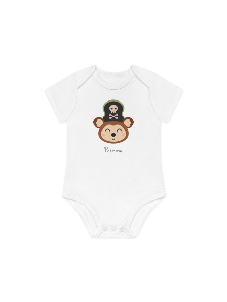 Body Bébé Drôle - Imprimé personnalisable avec prénom - Cadeau Naissance Original et unique - Koala pirate