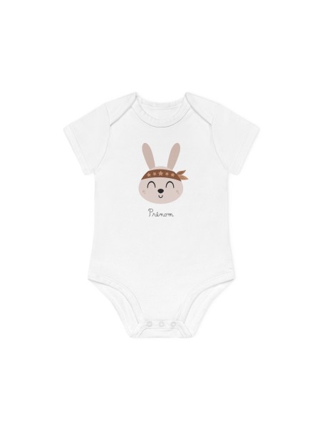 Body Bébé Drôle - Imprimé personnalisable avec prénom - Cadeau Naissance Original et unique - Lapin pirate