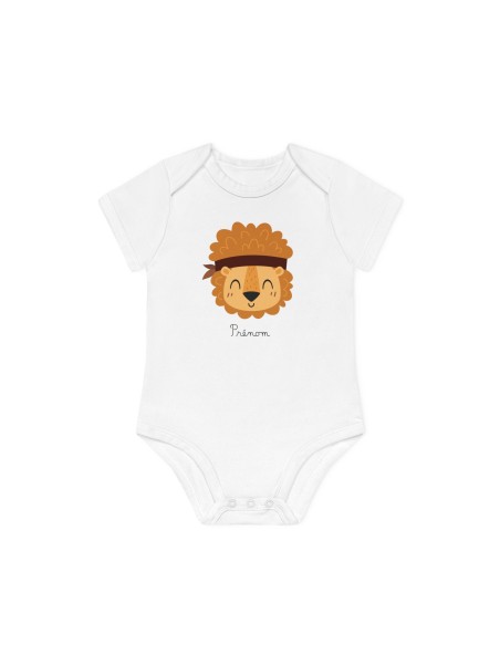 Body Bébé Drôle - Imprimé personnalisable avec prénom - Cadeau Naissance Original et unique - Lion pirate