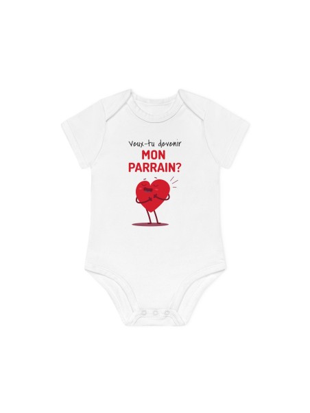 Body Bébé Drôle - Imprimé Humour et Citations - Cadeau Naissance Original - Demande Veux tu devenir mon parrain - France