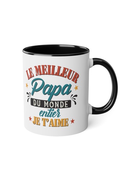 Mug céramique à message - Cadeau Original pour Papa - Fête des Pères - Meilleur papa du monde je t'aime - France