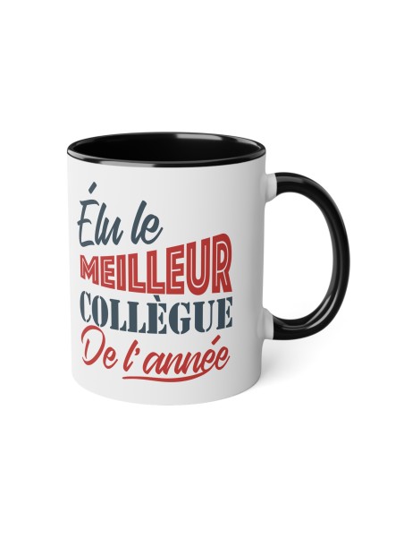 Mug céramique - Tasse Drôle et Originale - Cadeau Idéal pour Collègues, Amis ou Famille - Humour Elu collègue de l'année