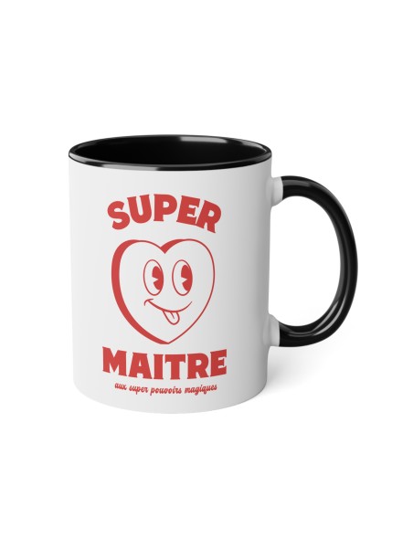 Mug céramique - Tasse Drôle et Originale - Idée cadeau pour fin d'année scolaire enseignant - Super maître au super pouvoirs