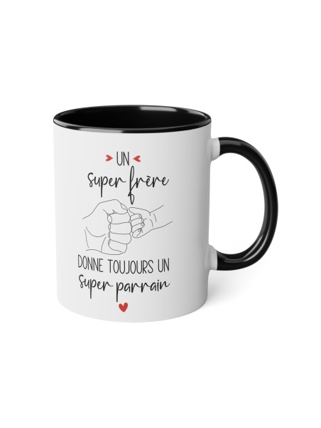 Mug céramique à message - Idée cadeau Original et imprimé Parrain - Un super frère donne toujours un super parrain - France