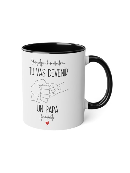 Mug céramique à message - Idée cadeau Original et imprimé Annonce naissance - J'ai quelque chose a te dire tu vas devenir papa