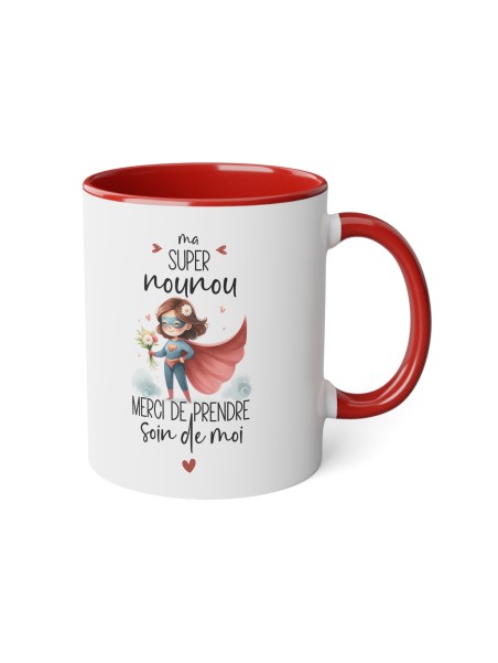 Mug tasse céramique - Idée cadeau Original avec message  remerciement - Ma super nounou merci de prendre soin de moi