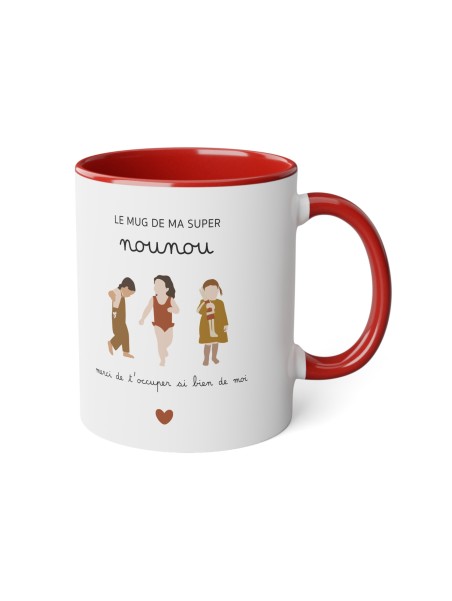 Mug tasse céramique - Idée cadeau avec prénom personnalisé remerciement métier - Le mug de ma super nounou merci