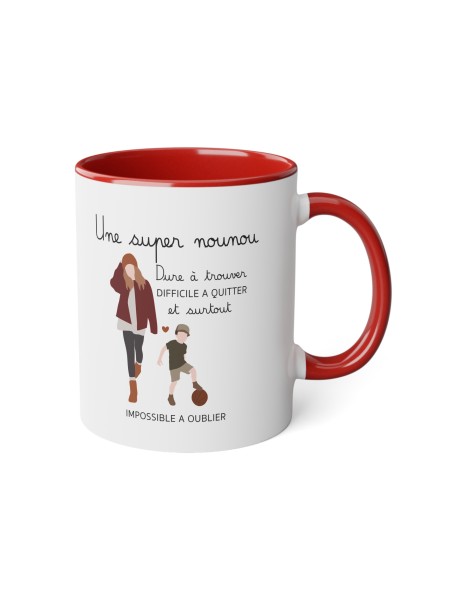 Mug tasse céramique - Idée cadeau avec prénom personnalisé remerciement - super nounou dure a trouver et impossible a oublier