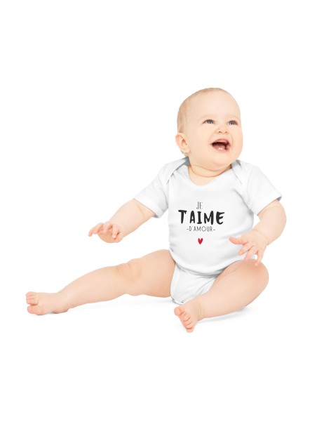 Body Bébé Drôle - Imprimé Humour et Citations - Cadeau Original naissance famille - Je t'aime d'amour - France