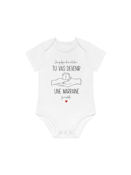 Body Bébé Drôle - Imprimé Humour et Citations - Cadeau Original annonce naissance - Tu vas devenir une marraine formidable