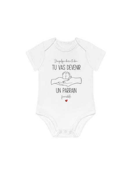 Body Bébé Drôle - Imprimé Humour et Citations - Cadeau Original annonce naissance - Tu vas devenir un parrain formidable