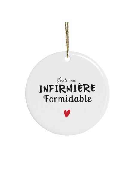 Décoration céramique Ornement sapin de Noël - Cadeau Original -  Imprimé Juste une infirmière formidable - France