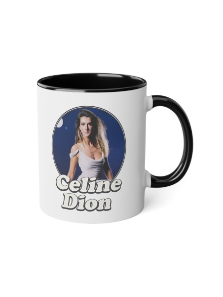 Mug Célébrité – Tasse en Céramique avec Portrait d'icône Pop Culture - Illustration céline dion - Idée cadeau